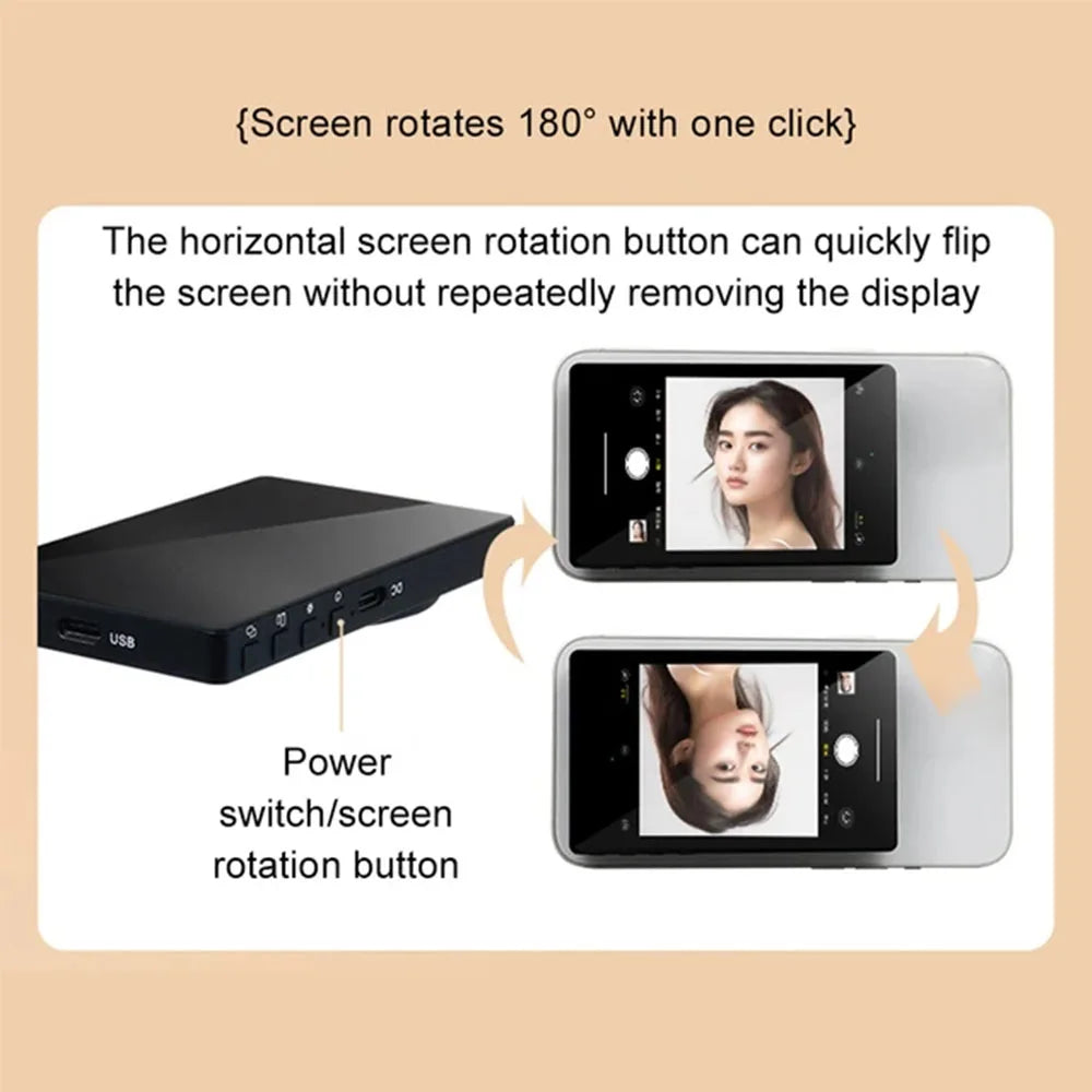 Support magnétique pour téléphone, moniteur pour vlog, selfie, écran, clip de fixation, caméra arrière, pour selfie, vlog, diffusion en direct, TK